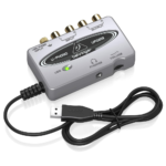 UFO202-BK USB Audio Interface Vinyl Recording Bundle, Black